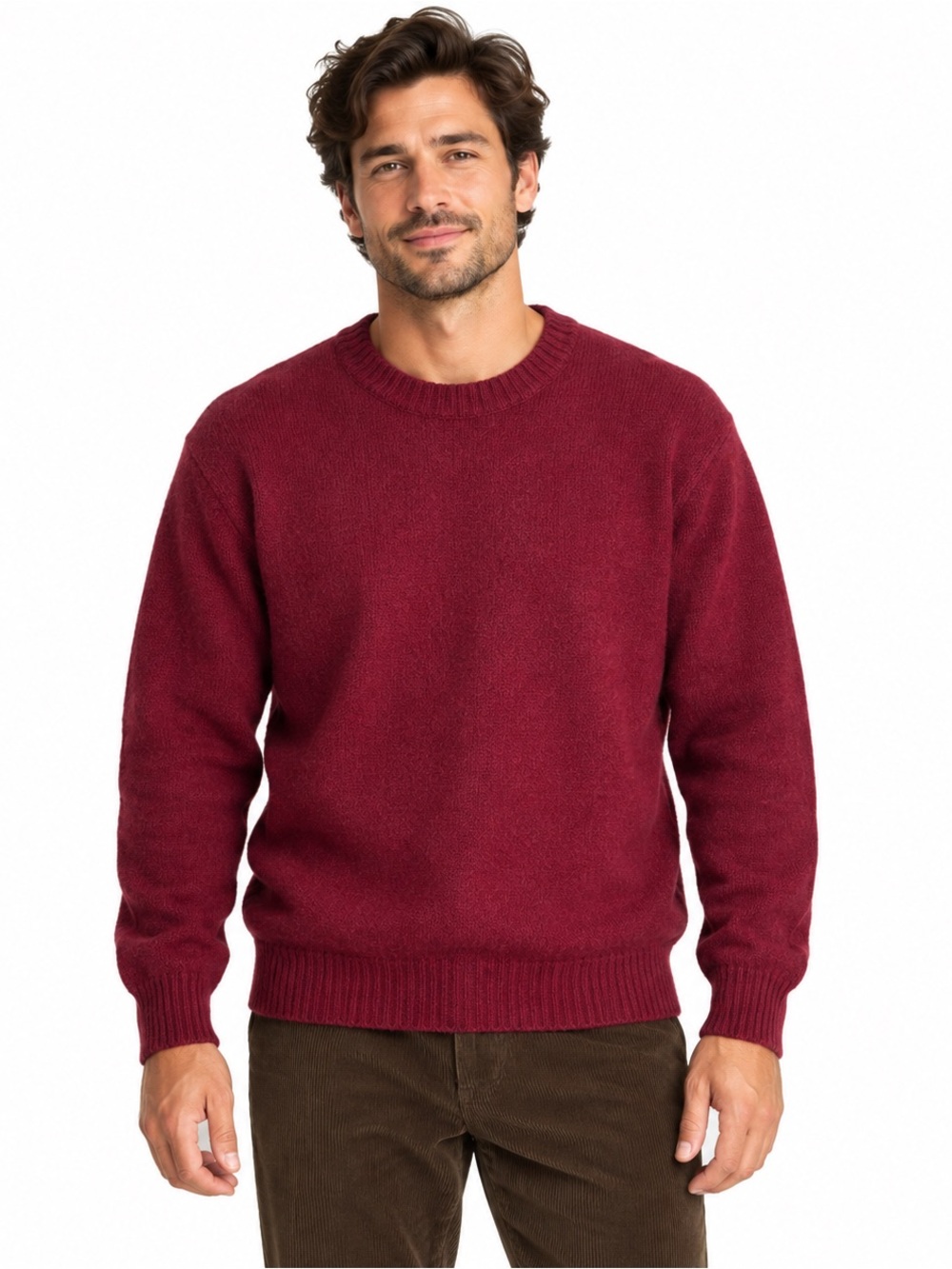 Vintage 90s Springfield Shetland Wool Sweater Burgundy Men’s XL Apres Ski Lodge